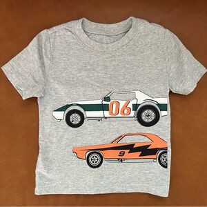 GAP Baby Race Cars Grey Organic Cotton T-Shirt, Size 3